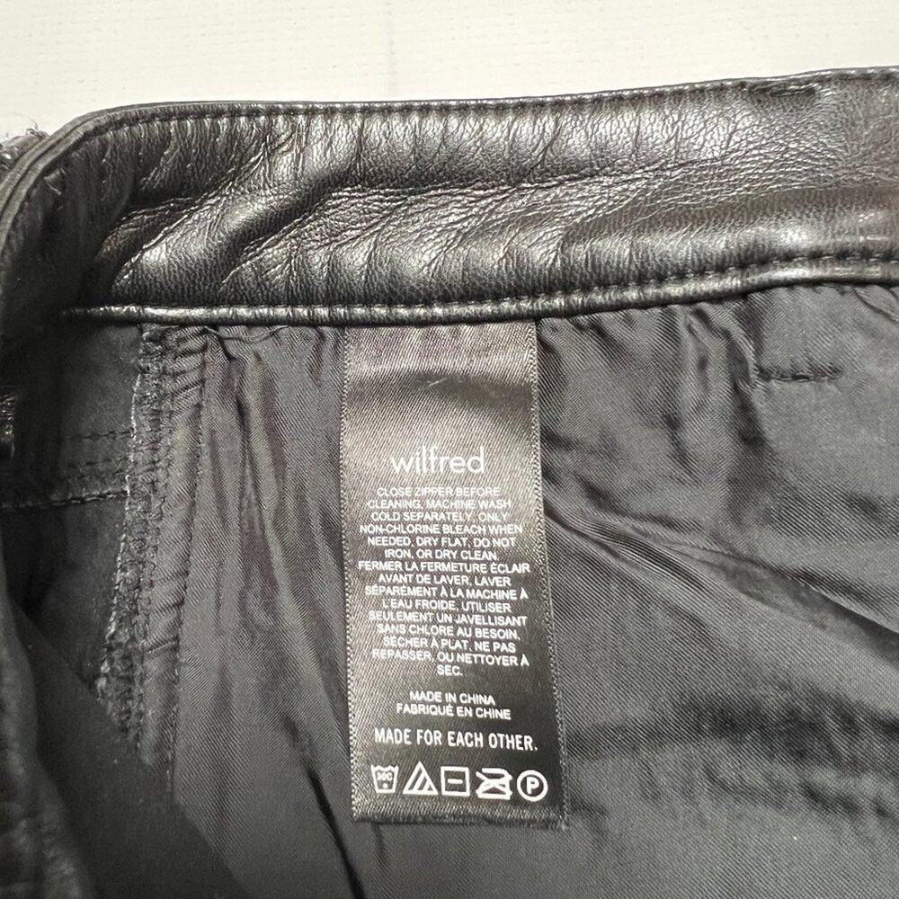 Aritzia Wilfred Melina Vegan Leather Pant SIZE 2 Black High Waist Straight Leg - Picture 12 of 12